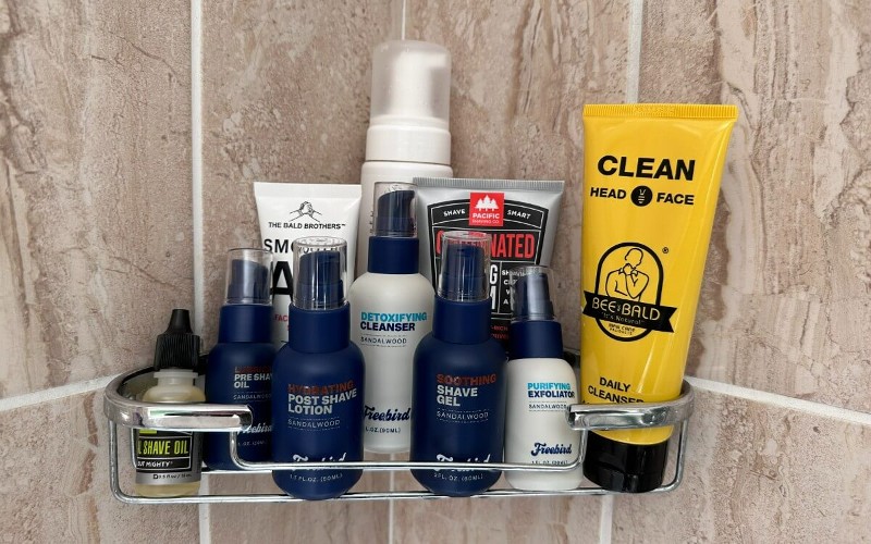 A selection of head shaving products