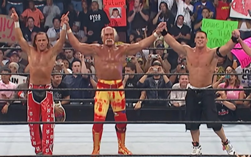 Shawn Michaels, Hulk Hogan and John Cena